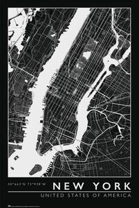 Plakat, Obraz New York - City Map, (61 x 91.5 cm)