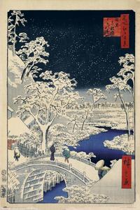 Plakat, Obraz Hiroshige - Meguro Drum Bridge and Sunset Hill, (61 x 91.5 cm)