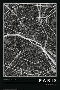 Plakat, Obraz Paris - City Map, (61 x 91.5 cm)