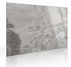 Obraz na szkle - Chiński krajobraz (70x50 cm)