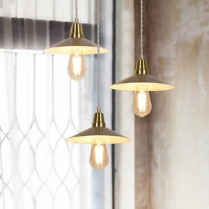 COREP Lampa wisząca Claudette, możliwość ściemniania, kremowy / amber, salon / jadalnia, metal, vintage