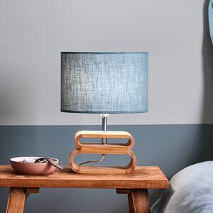 COREP Lampa stołowa Oslo, niebieski, salon / jadalnia, drewno, skandynawski