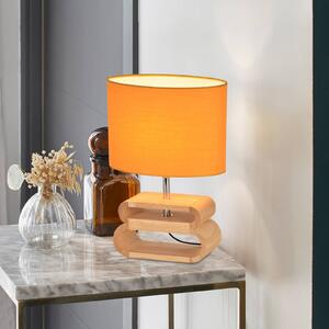 COREP Lampa stołowa Oslo, żółty / pomarańczowy, salon / jadalnia, drewno