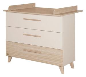 Kremowo-naturalna komoda dziecięca w dekorze dębu z przewijakiem 110x98x75 cm Sidney – Roba