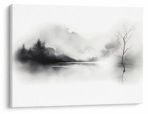 Obraz - Malowany tuszem krajobraz (70x50 cm)