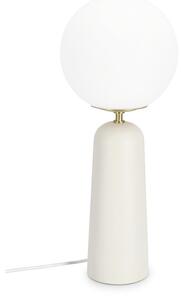 Biała metalowa lampa stołowa ze szklanym kloszem (wysokość 51 cm) Delphine – Bizzotto