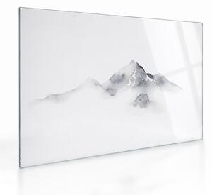 Obraz na szkle - Obraz gór namalowany tuszem (70x50 cm)