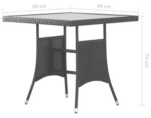 Zestaw Mebli Ogrodowych Komplet Jadalniany Z Poduszkami 5-Częściowy Czarny Rattan Na Taras Balkon Ogród