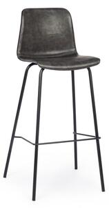 Ciemnoszary tapicerowany hoker (wysokość siedziska 75 cm) Kyra – Bizzotto