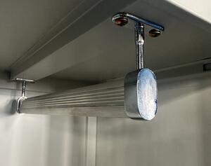 Uniwersalna szafka metalowa, 4 półki, 1950 x 950 x 400 mm, niebieskie drzwi