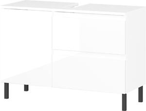 Biała szafka pod umywalkę o szerokości 80 cm
