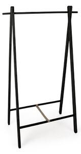 Czarny stojak na ubrania z litego drewna brzozowego 91x151x50 cm Daiki – Yes Everyday