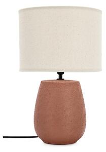 Lampa stołowa ceramiczna w kolorze terakoty z tekstylnym kloszem (wysokość 41,5 cm) Irvin – Yes Everyday