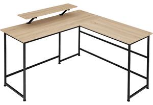 Tectake biurko narożne melrose 140x130x76,5 cm - drewno industrialne jasne, dąb sonoma