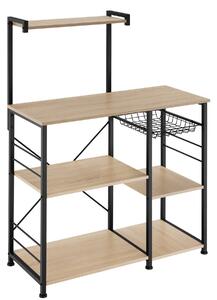 Tectake regał kuchenny crawley 90x40x131,5cm - drewno industrialne jasne, dąb sonoma