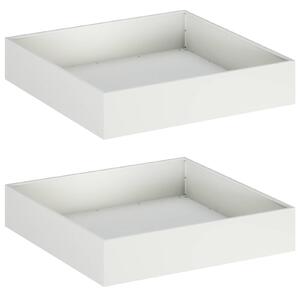 Doniczka ogrodowa 2 szt. Biały 80 x 80 x 20 cm Stal zimnogięta