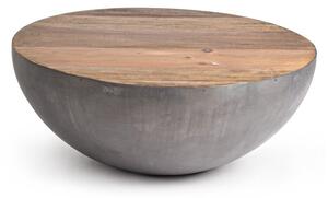 Szaro-naturalny metalowy okrągły stolik ø 90 cm Lancaster – Bizzotto