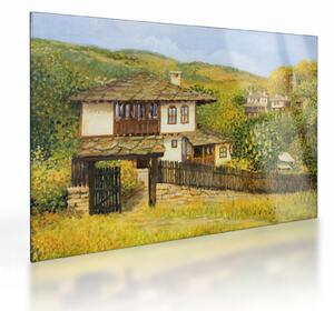 Obraz na szkle - Domki letniskowe w lecie (70x50 cm)