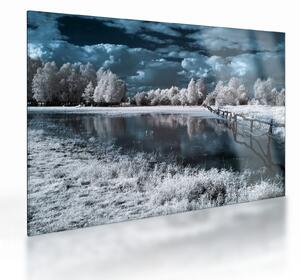Obraz na szkle - Zamarznięty krajobraz (70x50 cm)