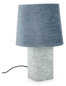 Niebieska metalowa lampa stołowa z tekstylnym kloszem (wysokość 50 cm) Demra – Bizzotto
