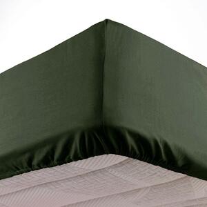 Prześcieradło z mikrowłókna z gumką w kolorze khaki 90x190 cm Oscar – douceur d'intérieur