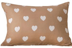 Poszewka na poduszkę z mikrofibry CARAMHEART 50x70 cm, brązowy