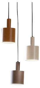 Lindby - Ovelia 3 Round Lampa Wisząca Black/Brown/Beige