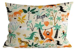 Poszewka na poduszkę z mikrofibry JUNGLE FRIENDS 70x90 cm, kolorowa