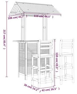 Zestaw Mebli Ogrodowych Komplet Barowy 3-Częściowy Drewno Na Taras Balkon Ogród
