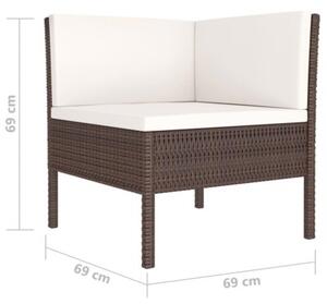 Zestaw Mebli Ogrodowych Komplet Wypoczynkowy Z Poduszkami 4-Częściowy Brązowy Rattan Na Taras Balkon Ogród