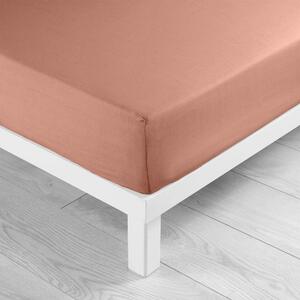Łososiowe bawełniane prześcieradło z gumką 180x200 cm Lina – douceur d'intérieur