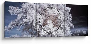 Obraz - Śnieżnobiałe drzewo (z zegarem) (90x30 cm)