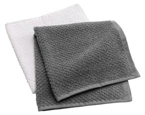 Białe/szare bawełniane ręczniki frotte zestaw 2 szt. 50x50 cm Gourmet – douceur d'intérieur
