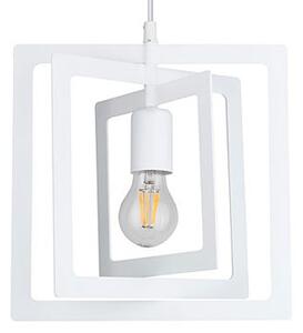 Biała geometryczna lampa wisząca - A76-Peza