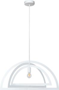 Biała industrialna lampa wisząca metalowa - A70-Peza