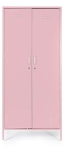 Jasnoróżowa metalowa szafka z zamkiem 80x185x50 cm Cambridge – Yes Everyday