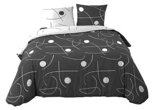 Biało-ciemnoszara pościel dwuosobowa z mikrowłókna 3-częściowa 240x220 cm Sonate – douceur d'intérieur