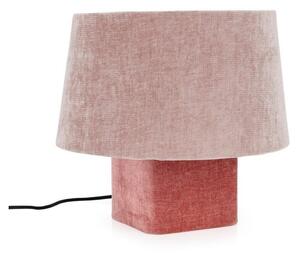 Różowa metalowa lampa stołowa z tekstylnym kloszem (wysokość 35 cm) Demra – Bizzotto