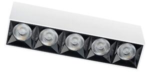 Podłużna lampa sufitowa LED Midi 20W, 3000K - 5 punktowa