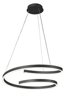Czarna duża lampa wisząca LED nad stół - A496-Zaxa