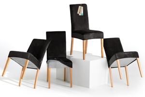 Czarne elastyczne pokrowce na krzesło zestaw 4 szt. 48 cm Sento – Restilo