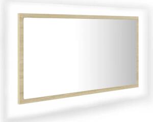 Nowoczesne wiszące lustro LED dąb sonoma H9-M14