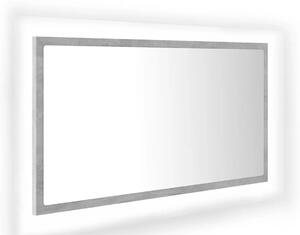 Prostokątne szare lustro wiszące LED C9-W26