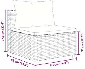Zestaw Mebli Ogrodowych Komplet Wypoczynkowy Z Poduszkami 9-Częściowy Szary Rattan Na Taras Balkon Ogród