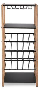 Czarno-naturalna metalowa szafka na wino liczba butelek 20, 50x122x35 cm Isaac – Yes Everyday