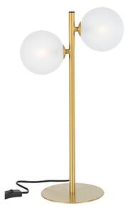 Stalowa lampa stołowa w kolorze złota ze szklanym kloszem (wysokość 54 cm) Balls – Bizzotto