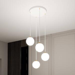 Lampa wisząca szklana Royal EMIBIG LIGHTING, możliwość ściemniania, biały / opal, salon / jadalnia, nowoczesny