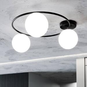 EMIBIG LIGHTING Lampa sufitowa Sopra, opalizujący biały/czarny, szkło, E14