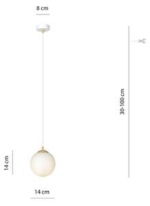 EMIBIG LIGHTING Lampa wisząca Royal, opalizujący biały/biały, szkło, E14