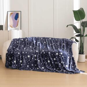 Mikropluszowy koc STARLIGHT, ciemnoniebieski Rozmiar: 150 x 200 cm